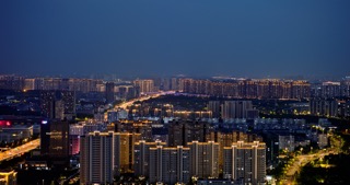 「天宁」青洋路高架城市夜景城市万家灯火