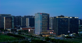 「金坛」夜景蓝调金沙科技金融中心建筑