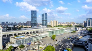 「天宁」常州火车站台风天航拍