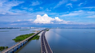 「武进」滆湖特大桥沪武高速蓝天白云