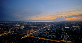 「武进」科教城晚霞灯光夜景