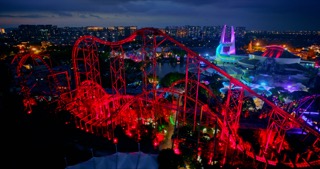 「新北」中华恐龙园4D过山龙夜景