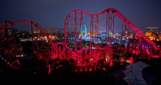 「新北」中华恐龙园4D过山龙夜景