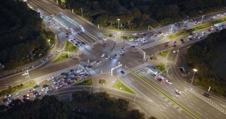 「新北区」长江北路，辽河路夜景